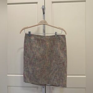 Loft Skirt Womens 10P Multicolor Pencil Mini Tweed Zipped Lined